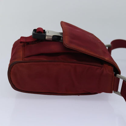 PRADA Shoulder Bag Nylon Red Auth 83166