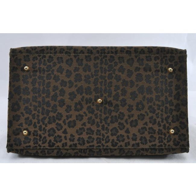 Fendi Bag Hobo Xl Limited Edition Style Leopard Print And Red Canvas Leather Tote