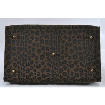 Fendi Bag Hobo Xl Limited Edition Style Leopard Print And Red Canvas Leather Tote