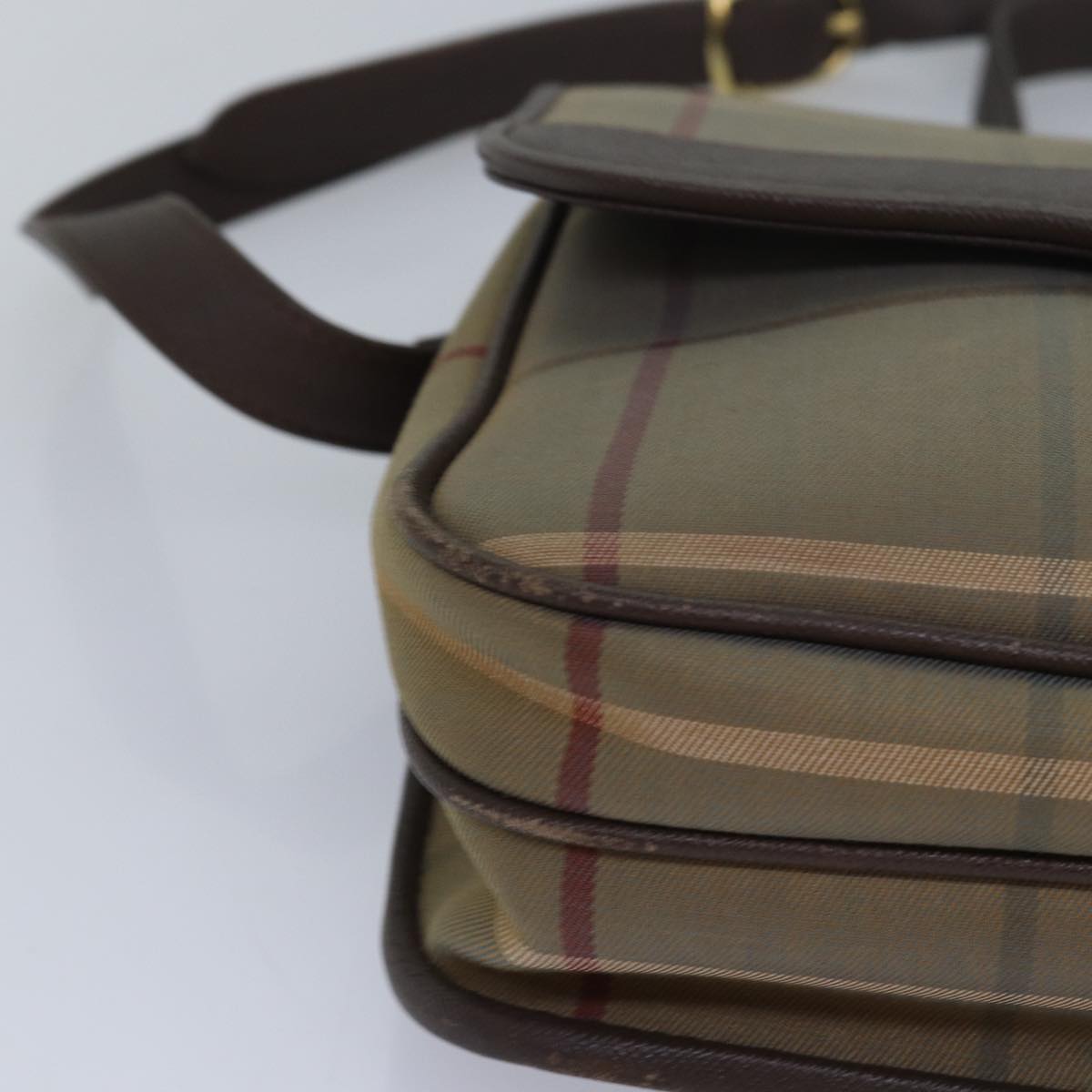 BURBERRYSs Nova Check Shoulder Bag Canvas Beige Auth 83227
