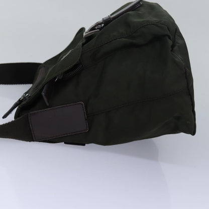 PRADA Shoulder Bag Nylon Khaki Brown Auth 83228