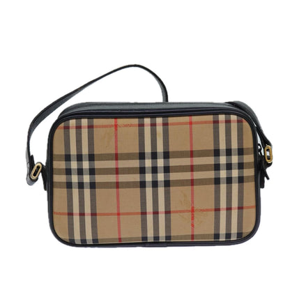 BURBERRYSs Nova Check Shoulder Bag Canvas Beige Auth 83237