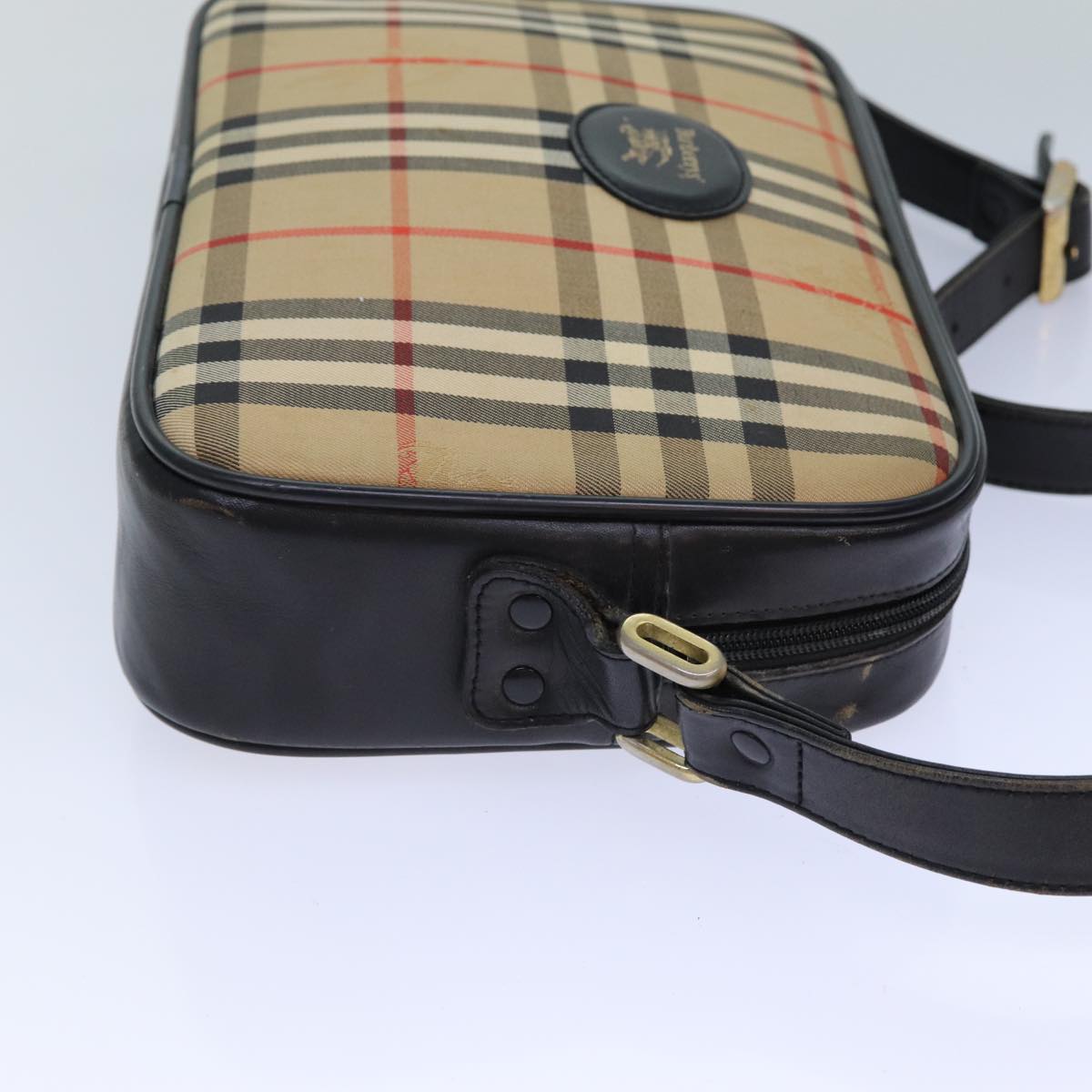 BURBERRYSs Nova Check Shoulder Bag Canvas Beige Auth 83237