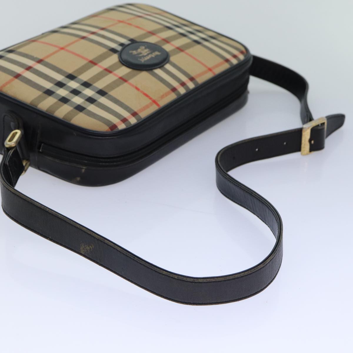 BURBERRYSs Nova Check Shoulder Bag Canvas Beige Auth 83237