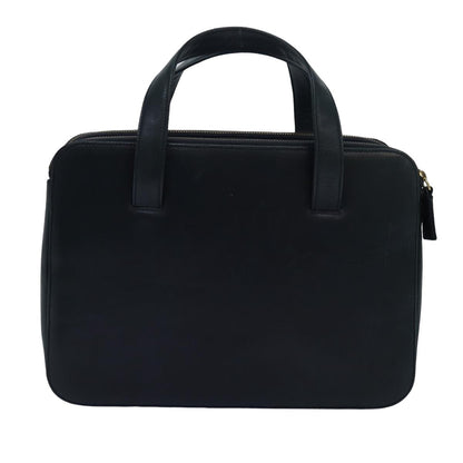 PRADA Hand Bag Leather Navy Auth 83273