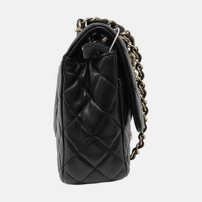 Chanel Valentine's Heart Charm Flap Medium Black Lambskin Leather Gold Hardware 2014