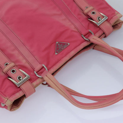 PRADA Tote Bag Nylon Pink Auth 83295