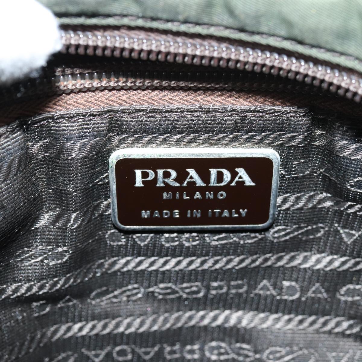 PRADA Shoulder Bag Nylon Khaki Auth 83315