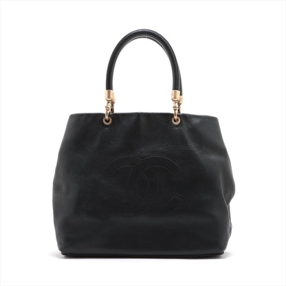 Chanel Coco Caviar S Tote Bag Black Gold  8th
