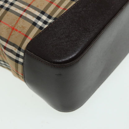 BURBERRY Nova Check Tote Bag Canvas Beige Auth 83420