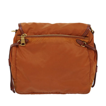 PRADA Shoulder Bag Nylon Orange Auth 83488