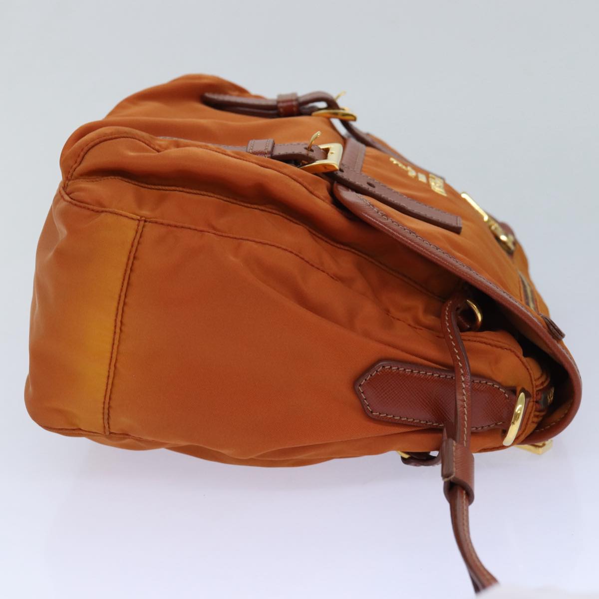 PRADA Shoulder Bag Nylon Orange Auth 83488