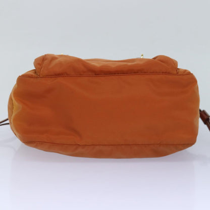 PRADA Shoulder Bag Nylon Orange Auth 83488