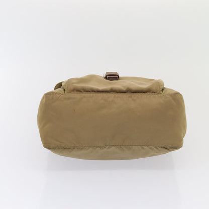 PRADA Shoulder Bag Nylon Beige Auth 83490