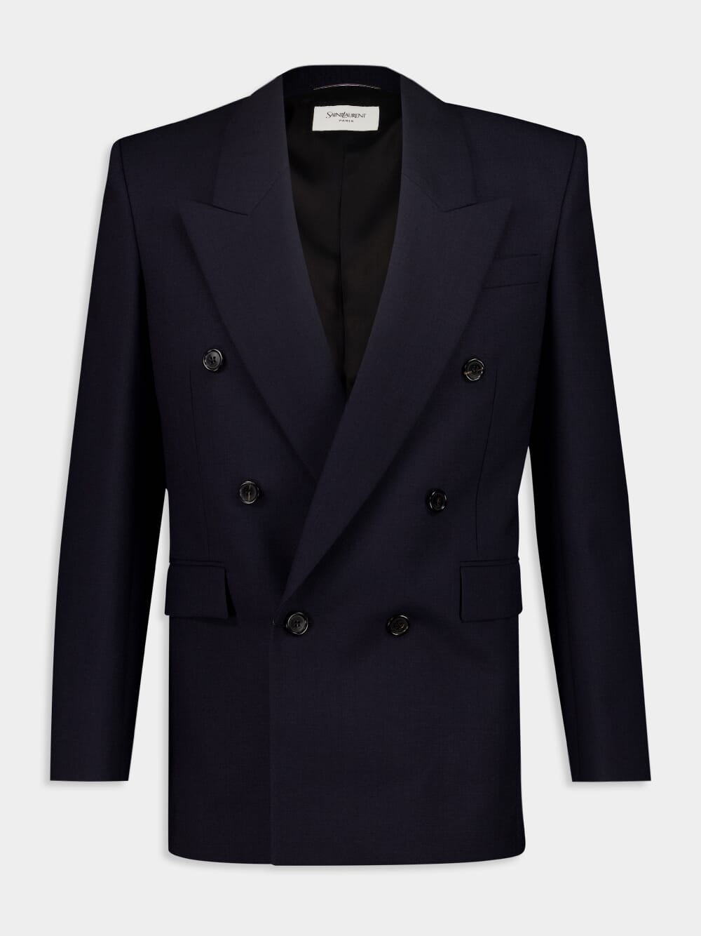 Marine Blue Double-Breasted Wool Jacket