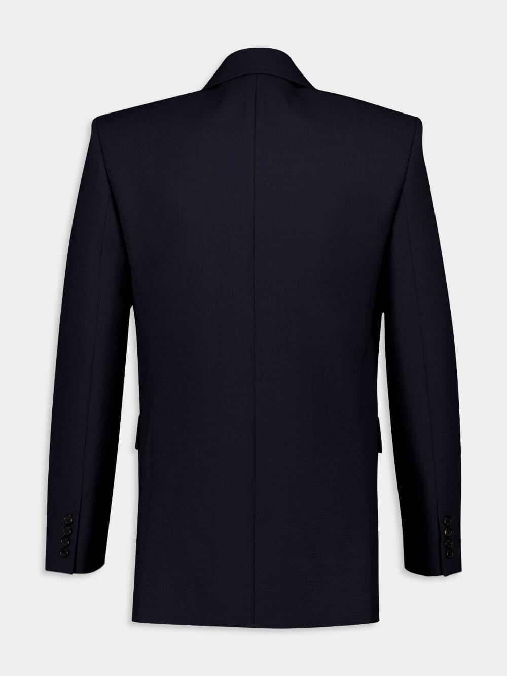Marine Blue Double-Breasted Wool Jacket