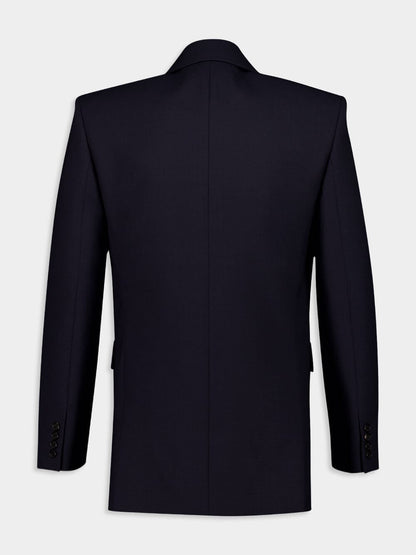 Marine Blue Double-Breasted Wool Jacket