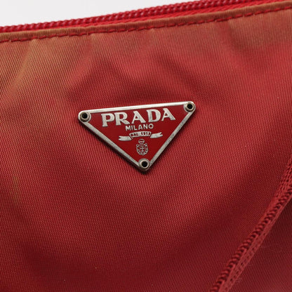 PRADA Accessory Pouch Nylon Red Auth 83667