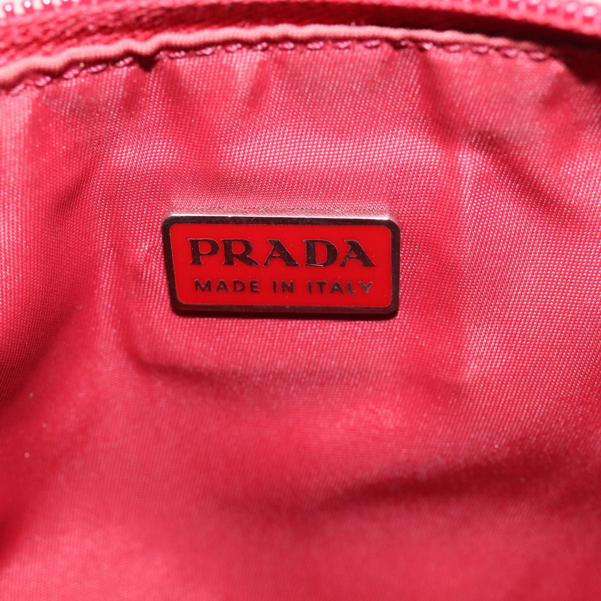 PRADA Accessory Pouch Nylon Red Auth 83667