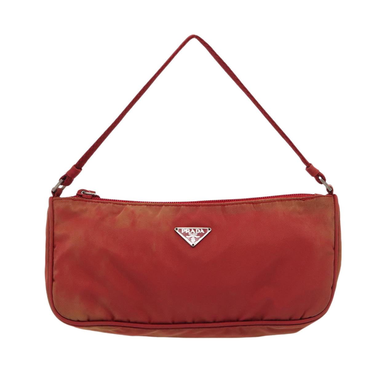 PRADA Accessory Pouch Nylon Red Auth 83667