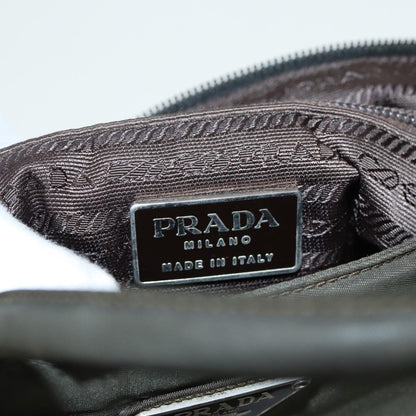 PRADA Hand Bag Nylon Khaki Auth 83693