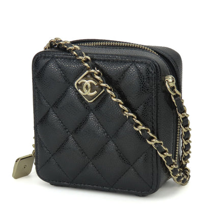 Chanel Leather Shoulder Bag Black Mini