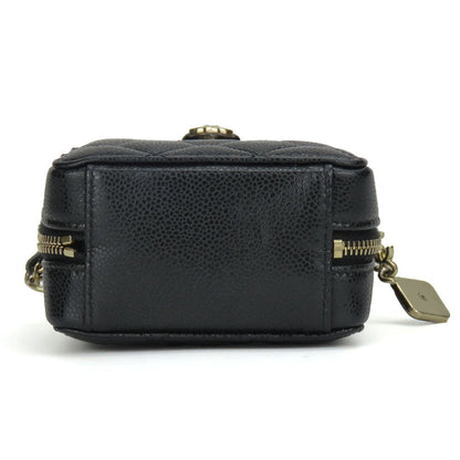 Chanel Leather Shoulder Bag Black Mini