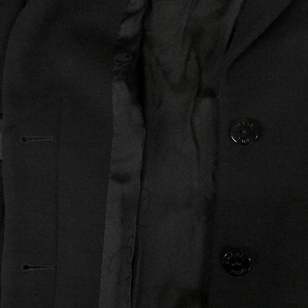 Chanel Black Wool Coat, 40