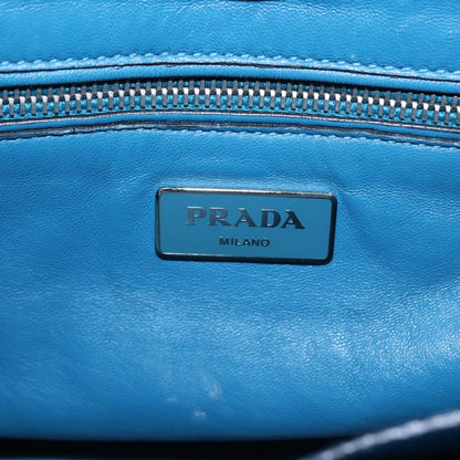 PRADA Hand Bag Suede 2way Blue Auth 83949