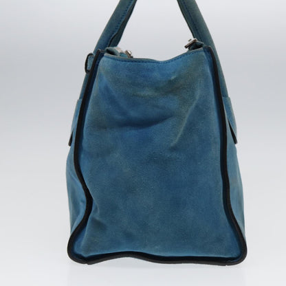 PRADA Hand Bag Suede 2way Blue Auth 83949