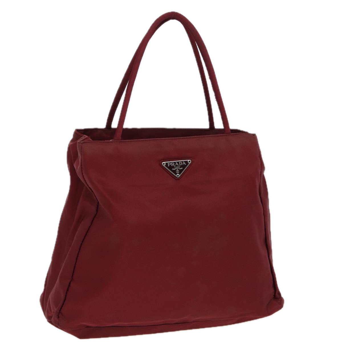 PRADA Hand Bag Nylon Red Auth 83951