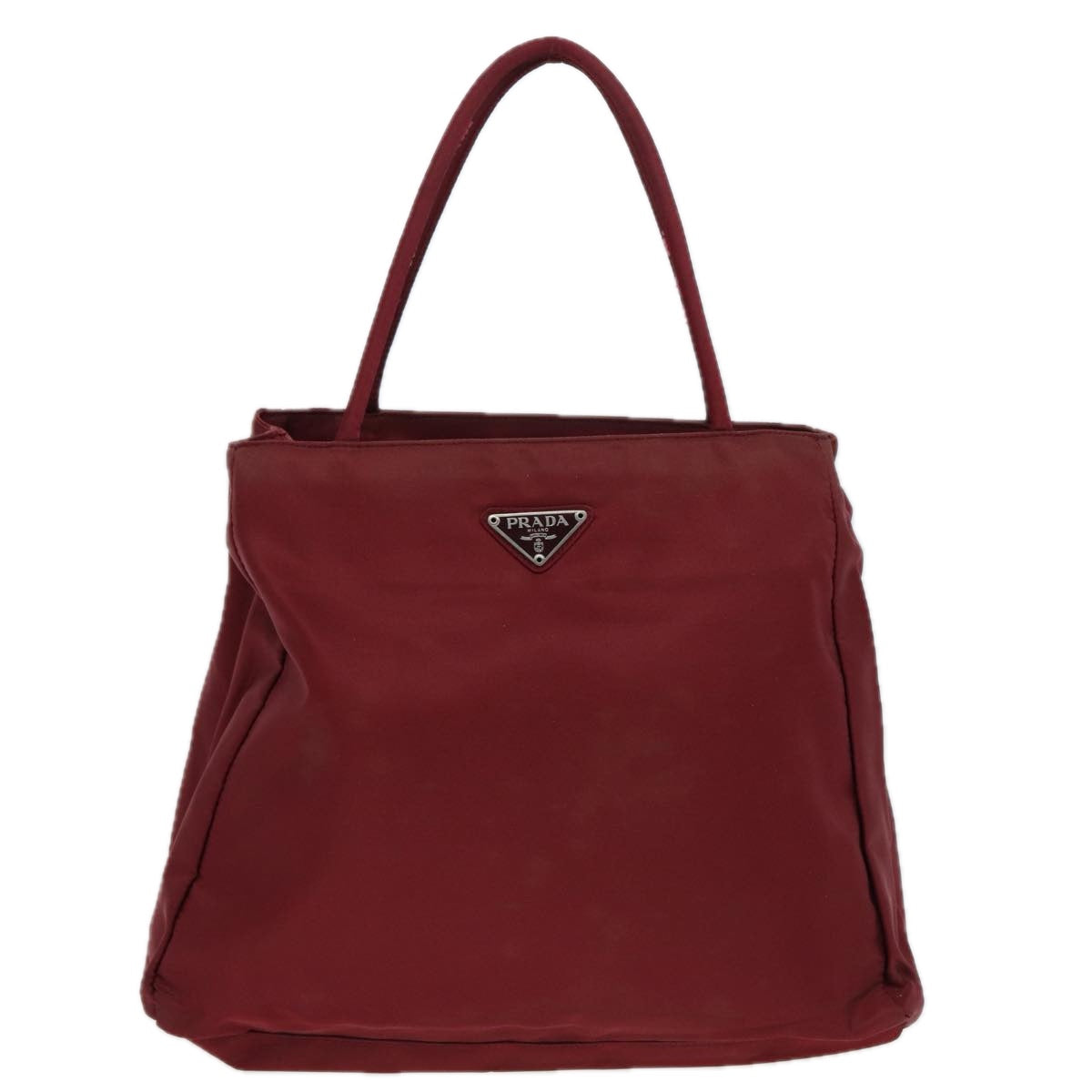 PRADA Hand Bag Nylon Red Auth 83951