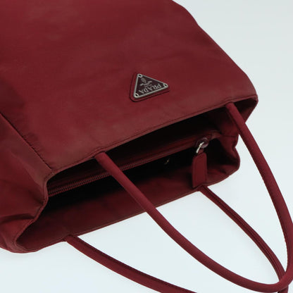 PRADA Hand Bag Nylon Red Auth 83951