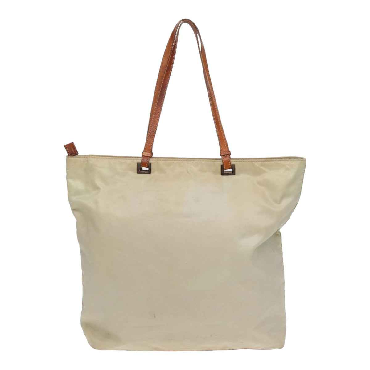 PRADA Tote Bag Nylon White Auth 83952