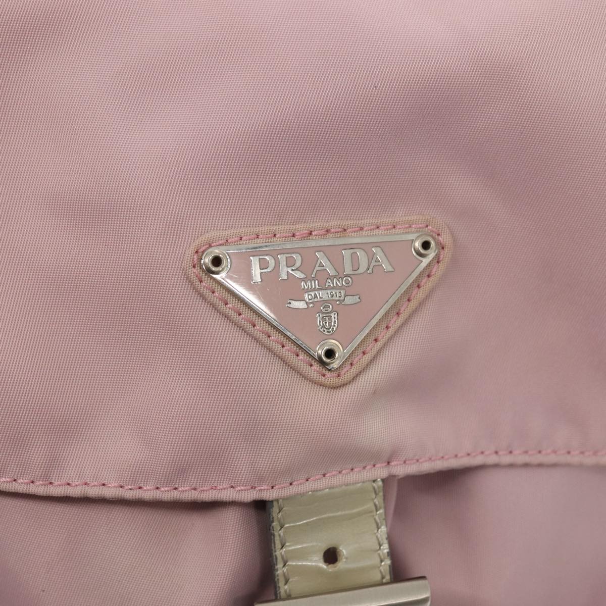 PRADA Hand Bag Nylon Pink Auth 83953