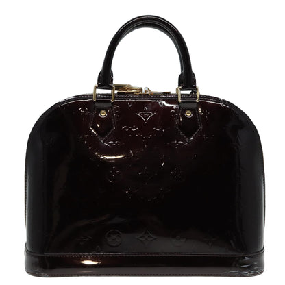 LOUIS VUITTON Monogram Vernis Alma PM Hand Bag Amarante M91611 LV Auth 83977