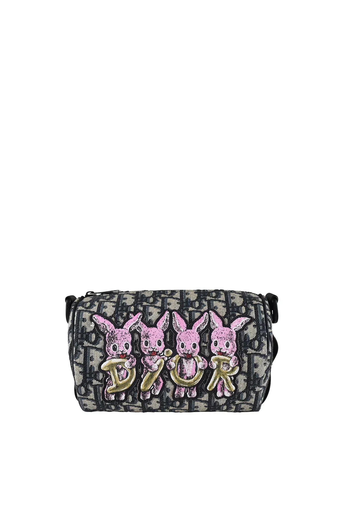 Christian Dior Roller Messenger Bag Oblique Canvas Black Canvas Shoulder Bag Bag ()