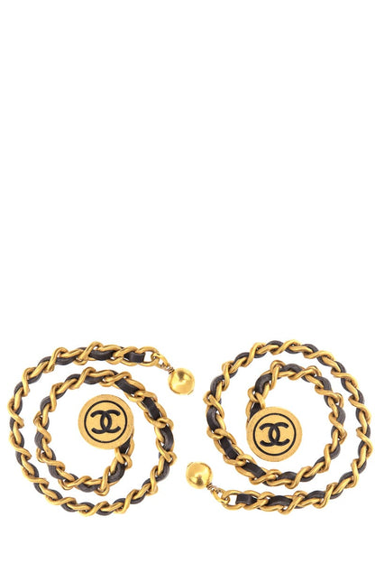 Chanel 1993 Black & Gold Cufflinks