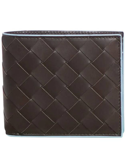 Luxury Bottega Veneta Intrecciato Half Half Wallet Brown