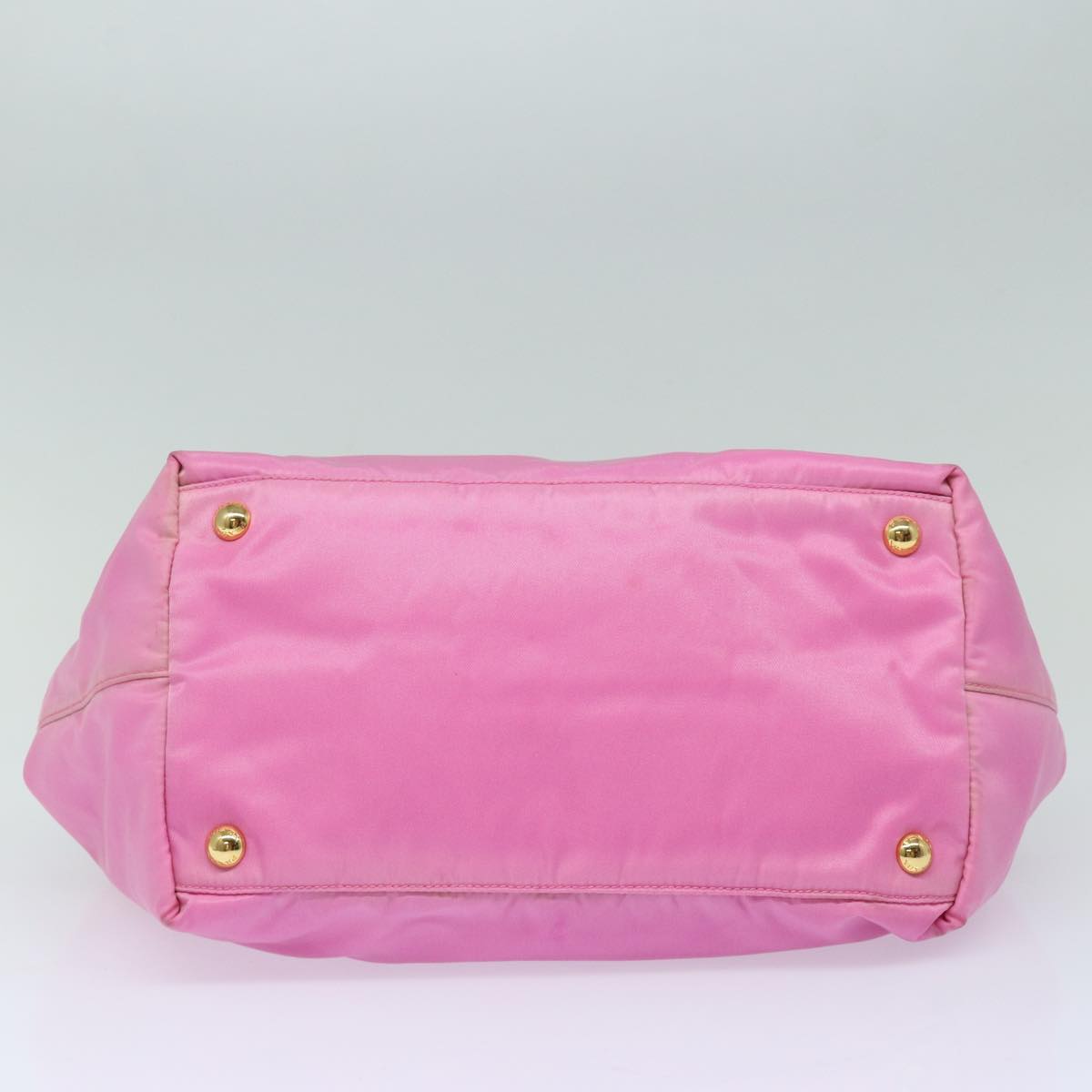 PRADA ribbon Hand Bag Nylon Pink Auth 84004