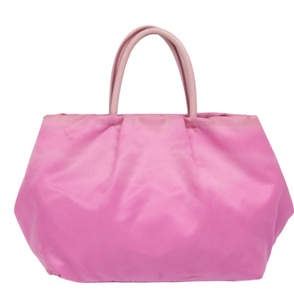 PRADA ribbon Hand Bag Nylon Pink Auth 84004