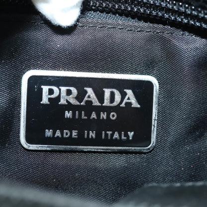 PRADA Hand Bag Satin Gray Auth 84050