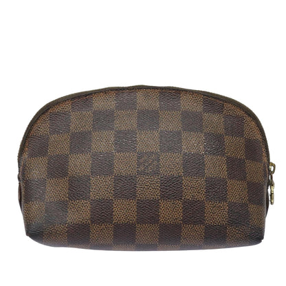 LOUIS VUITTON Damier Ebene Pochette Cosmetic PM Pouch N47516 LV Auth 84077