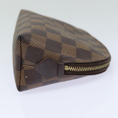 LOUIS VUITTON Damier Ebene Pochette Cosmetic PM Pouch N47516 LV Auth 84089
