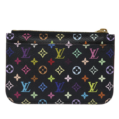 LOUIS VUITTON Multicolor Pochette ClesNM Coin Purse Black M60279 LV Auth 84090