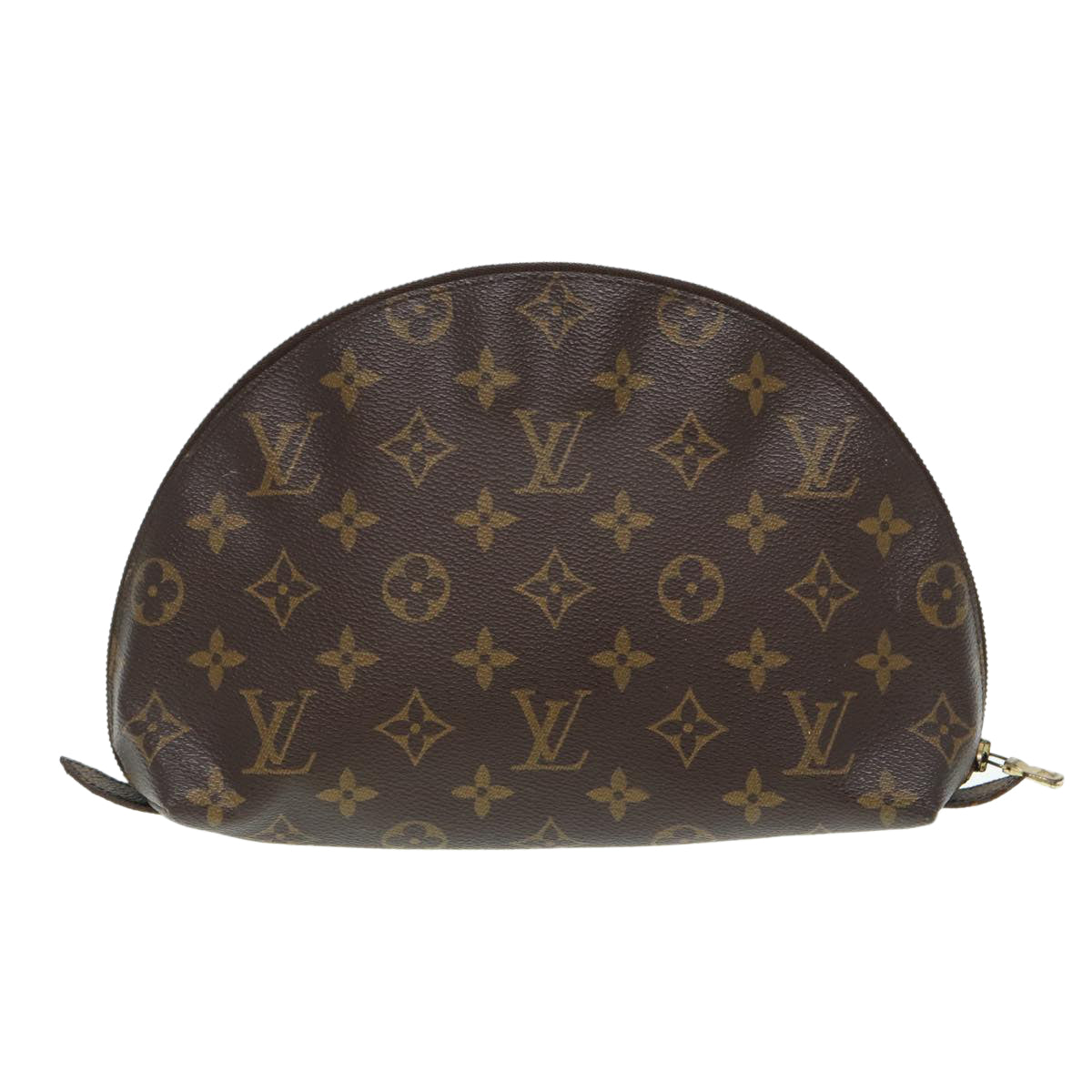 LOUIS VUITTON Monogram Trousse Demi Ronde Cosmetic Pouch M47520 LV Auth 84096