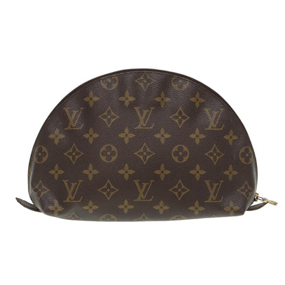 LOUIS VUITTON Monogram Trousse Demi Ronde Cosmetic Pouch M47520 LV Auth 84096