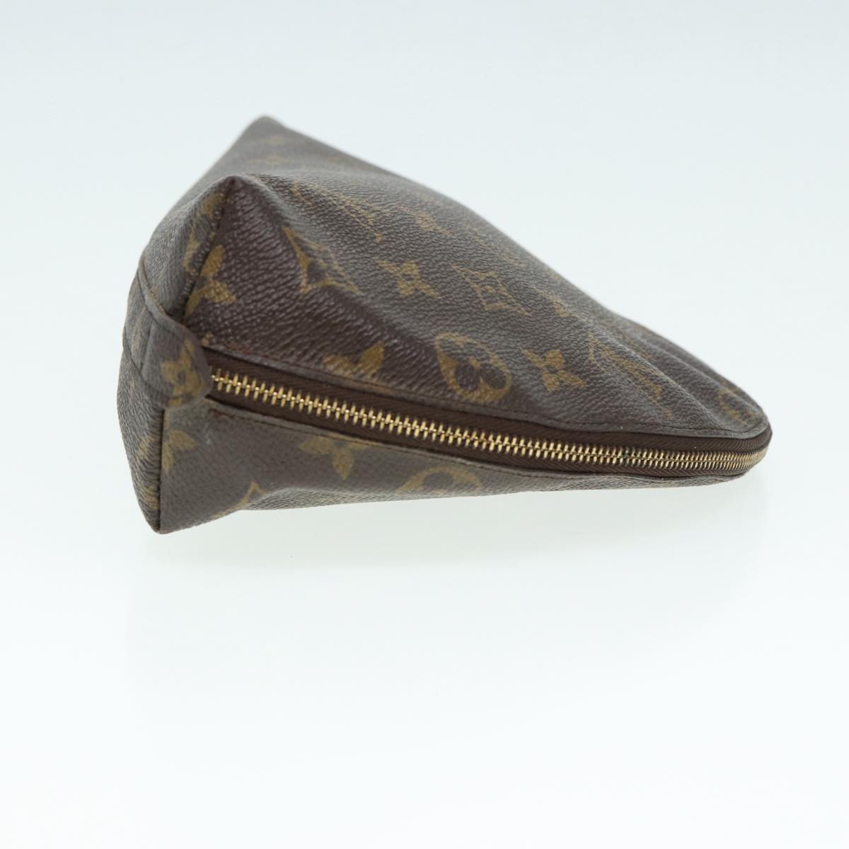 LOUIS VUITTON Monogram Trousse Demi Ronde Cosmetic Pouch M47520 LV Auth 84096