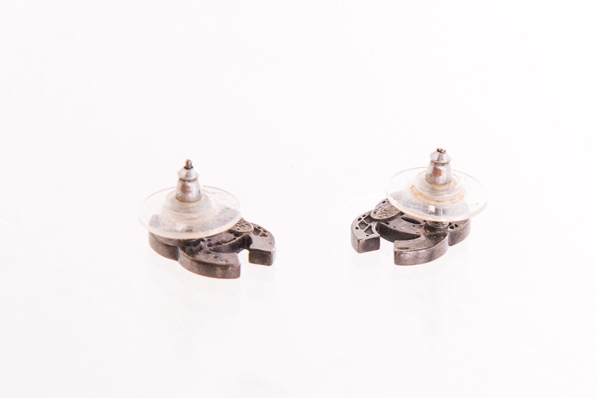 Chanel '13 CC Globe Gunmetal Earrings