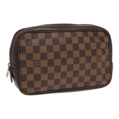 LOUIS VUITTON Damier Ebene Trousse Toilette Clutch Bag N47623 LV Auth 84147